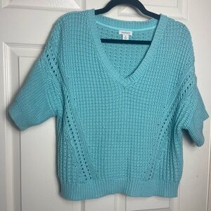 Sundance Women's Aqua V-Neck knit pullover Sweater